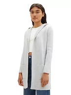 Swetry damskie - TOM TAILOR Denim Damski kardigan z dzianiny, 32510 - Basic Light Grey Melange, L - miniaturka - grafika 1