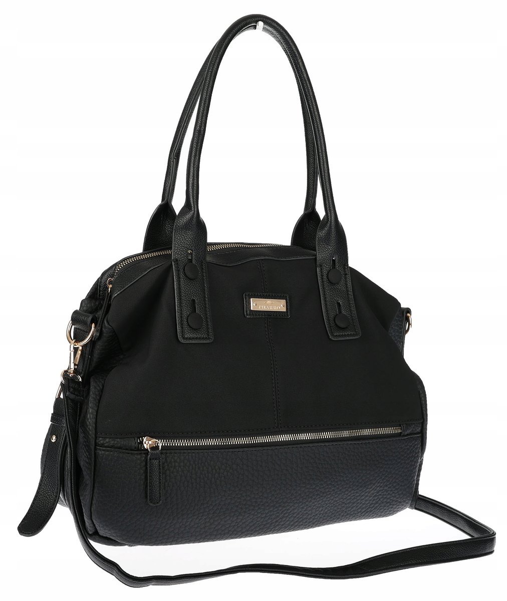 Torebka Damska Shopperka Kuferek Pojemna Duża A4 Modna Torba CH9912 Czarna