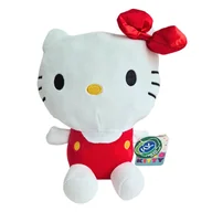Maskotki i pluszaki - Maskotka pluszowa przytulanka Hello Kitty w czerwonym ubranku z kokardą 25 cm bardzo miękka - miniaturka - grafika 1