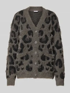 Kurtka z dzianiny z obszyciem sztucznym futrem model ‘FLYNN’ - Swetry damskie Kurtka z dzianiny z obszyciem sztucznym futrem model ‘FLYNN’ - Swetry damskie - miniaturka - grafika 1