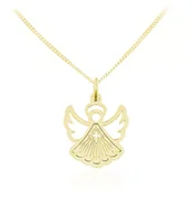 Biżuteria religijna - Naszyjnik Aniołek z Krzyżykiem - Pamiątka Chrztu - 24k złocenie - miniaturka - grafika 1