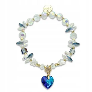 Bransoletka Pozłacana Z Kryształów Z Zawieszką Serce Pudełko - Bransoletki - miniaturka - grafika 1