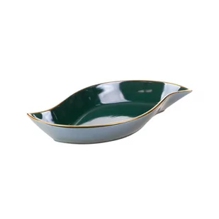 Patera dekoracyjna Amora 36 x 18 x 5 cm zielona - Tace i patery - miniaturka - grafika 1