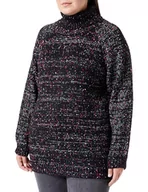 Swetry damskie - nascita Damski sweter z dzianiny 12419550-NA03, czarno-różowy, XS/S, czarny różowy, XS-S - miniaturka - grafika 1