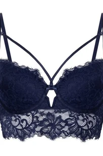 Hunkemöller Usztywniony długi biustonosz z fiszbinami Isabella Niebieski - Biustonosze - miniaturka - grafika 1