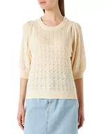 Swetry damskie - Part Two Damski sweter Pandapw PU o luźnym kroju, Biały szary, S - miniaturka - grafika 1