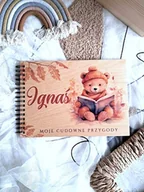 Pamiątka Chrztu Świętego - ALBUM MIŚ Z KSIĄŻKĄ personalizowany, prezent na Roczek, Chrzest, narodziny - miniaturka - grafika 1