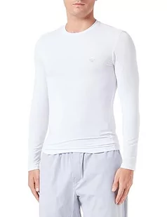 Emporio Armani Męski t-shirt z długim rękawem Soft Modal, biały, M - Koszulki męskie - miniaturka - grafika 1