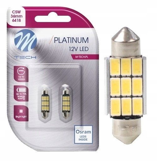 Żarówka C5w Led Osram M-tech 36mm Retrofit C10w Canbus Ciepła Biel