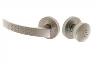 Klamki - Gałka-klamka nieobrotowa ARGUS z szyldem okrągłym nikiel matowy prawa T-641-112 P G5 - miniaturka - grafika 1