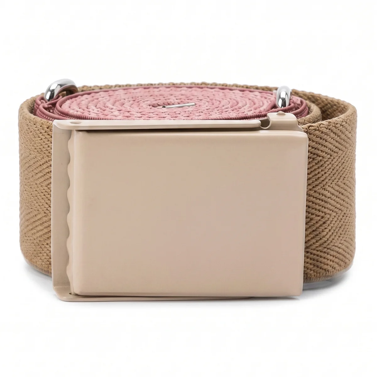Pasek unisex Lacoste beżowy materiałowy 110