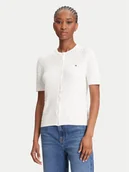 Swetry damskie - Tommy Hilfiger Kardigan WW0WW45707 Écru Slim Fit - miniaturka - grafika 1
