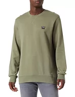 Bluzy męskie - Wrangler Męska bluza Sign Off Crew Sweatshirt, DEEP Lichen Green, XXL - miniaturka - grafika 1