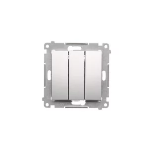 Kontakt KONTAKT_SIMON Przycisk zwierny potrójny SIMON 54 Srebrny DP31.01/43 - Wyłączniki światła i elektryczne - miniaturka - grafika 1