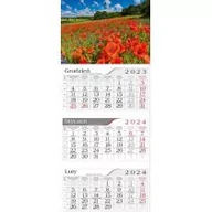 Kalendarze - Kalendarz 2024 Trójdzielny Makowa łąka - miniaturka - grafika 1