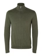Kurtki męskie - SELECTED HOMME Męska kurtka z dzianiny Zip-up, zielony (Ivy Green), XL - miniaturka - grafika 1
