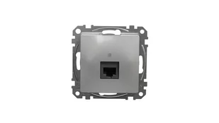 Schneider Electric, Sedna Design i Elements, Gniazdo komputerowe RJ45 kat. 6 UTP, srebrne aluminium, SDD113461 - Gniazdka elektryczne - miniaturka - grafika 1