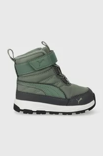Buty dla dziewczynek - Puma buty zimowe dziecięce Evolve Boot AC+ Inf kolor zielony - grafika 1