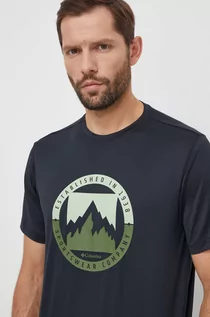 Koszulki męskie - Columbia t-shirt męski kolor czarny z nadrukiem - grafika 1