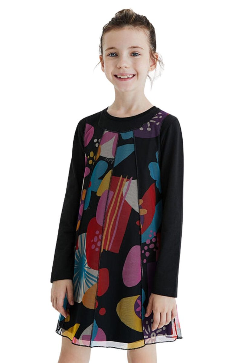 Sukienka dziewczęca Desigual Bottoms kolorowa -158