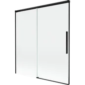 Parawany nawannowe - Mexen Rox parawan nawannowy 2-skrzydłowy rozsuwany 150 x 150 cm, transparent, czarny - 8C9-150-001-70-00 - miniaturka - grafika 1