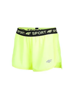 Spodnie sportowe damskie - 4F Szorty funkcyjne w kolorze jasnozielonym - grafika 1