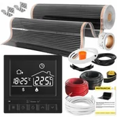 Ogrzewanie podłogowe - Folia grzewcza na podczerwień MISSION AIR Black Silver PTC 160W/m² (2mb x 100cm) + regulator Taurus Czarny - miniaturka - grafika 1