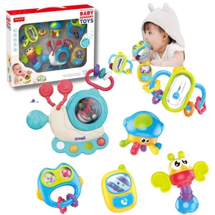 Grzechotki Gryzaki Zestaw 6 szt Sensoryczna Zabawka Dla Niemowląt Pudełko - Gryzaki dla dzieci - miniaturka - grafika 1