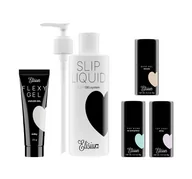 Palety i zestawy do makijażu - Elisium Mały zestaw do hybryd Pro Bond + Miracle Base Gel + FlexyGel Milky & Slip Liquid + Top Coat Shiny 5902539707793 [12331569] - miniaturka - grafika 1