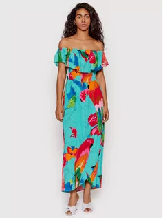 Sukienki - Desigual Sukienka letnia Pahoa 22SWVW47 Kolorowy Regular Fit - grafika 1