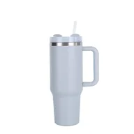 Kubki termiczne - KUBEK TERMICZNY ZE SŁOMKĄ 1200ML KUBEK TERMICZNY ZE SŁOMKĄ SZARY - miniaturka - grafika 1