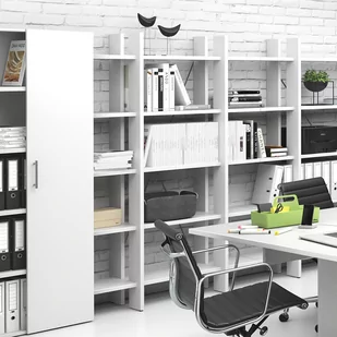 Regał biurowy wysoki krótki SOLID, 1250 x 400 x 1825 mm, biały - Regały biurowe - miniaturka - grafika 4