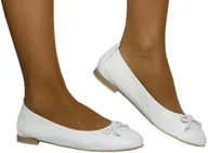 Baleriny - Baleriny Wygodne Caprice 9-22102-42 White Nappa Skóra Naturalna - CAPRICE - miniaturka - grafika 1