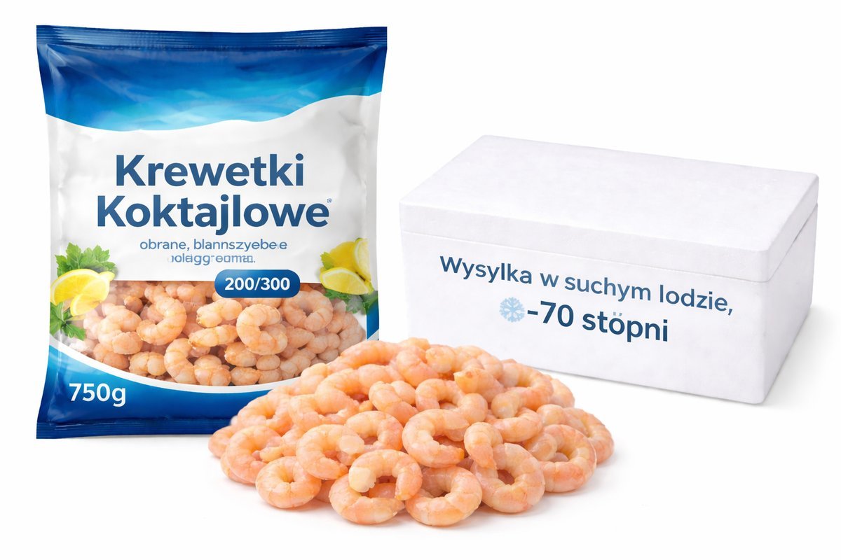 Krewetki koktajlowe Kidi obrane, blanszowane głęboko mrożone 200/300 750g
