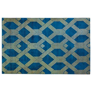 Beliani Dywan z wiskozy 140 x 200 cm niebieski VEKSE - Dywany - miniaturka - grafika 1
