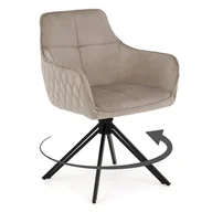 Krzesła - Krzesło obrotowe SC001 Ciemny beżowy Welur #7 Nogi czarne - miniaturka - grafika 1