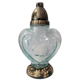 Znicz SEM-5 serce 27,5 cm bezbarwny - Lampiony i znicze - miniaturka - grafika 1