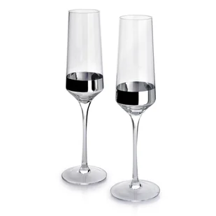 LUMARKO Lumarko Mirella silver kpl 2 kieliszków do wina 580ml 6.9x7.9xh22.5cm  srebrny przezroczysty - Kieliszki - miniaturka - grafika 2