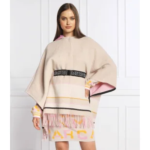 Marc Cain Wełniane ponczo | Loose fit - Swetry damskie - miniaturka - grafika 1