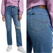 Spodnie damskie - Lee CAROL STRAIGHT MidTrashed MOM JEANS W31 L35 - miniaturka - grafika 1