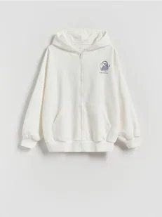 Reserved - Bawełniana bluza z nadrukiem - złamana biel - Bluzy dla dziewczynek - miniaturka - grafika 1