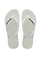 Klapki i japonki damskie - Havaianas Damskie japonki Slim Brasil z logo, biały, 33/34 EU - miniaturka - grafika 1