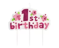 Urodziny dla dorosłych - Go Świeczka na pikerach 1st Birthday różowa 1 szt S1BR-MM - miniaturka - grafika 1