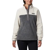 Bluzy damskie - Damska bluza polarowa Columbia Benton Springs 1/2 Snap Pullover Fleece II city grey heather/chalk - M - miniaturka - grafika 1