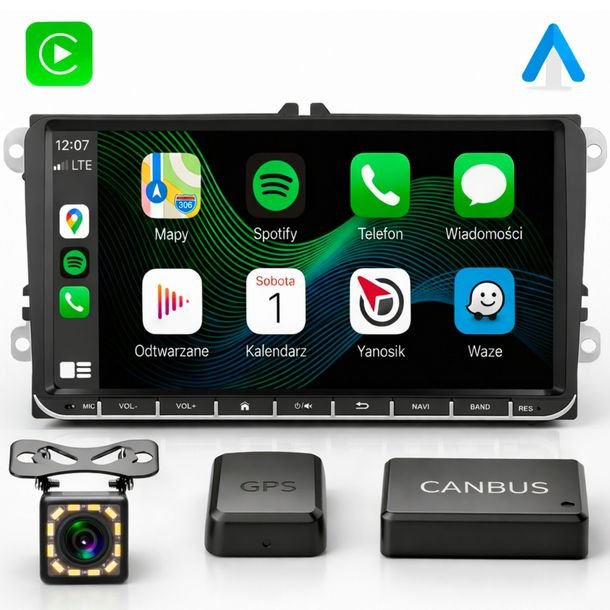 Radio Android Carplay Vw Passat B6 B7 Golf 5 V 6 Vi Tiguan Caddy Skoda Bt