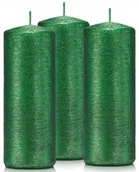 Świece - Świeczki ozdobne zestaw 3 świec walec 15/6 zielone - miniaturka - grafika 1