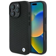 Etui i futerały do telefonów - BMW BMHMP16X23RDDK iPhone 16 Pro Max 6.9" czarny/black hardcase Sign Leather Diamond Metal Logo MagSafe - miniaturka - grafika 1