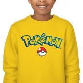 Bluzy dla dziewczynek - Bluza Dziecięca Żółta Bez Kaptura Super Prezent Dla Dziecka Pokemon 116 Wz - miniaturka - grafika 1