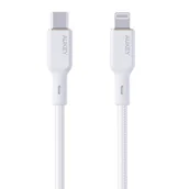 Ładowarki do telefonów - Kabel Aukey CB-NCL2 USB-C do Lightning 1.8m (biały) - miniaturka - grafika 1