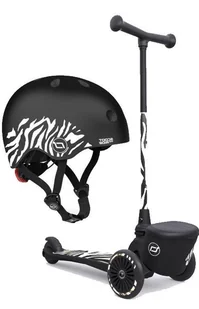Zestaw Hulajnoga trójkołowa balansowa z zamykanym schowkiem 2+ + Kask XXS-S dla dzieci 1-5 lat Zebra Scootandride - Hulajnogi - miniaturka - grafika 1